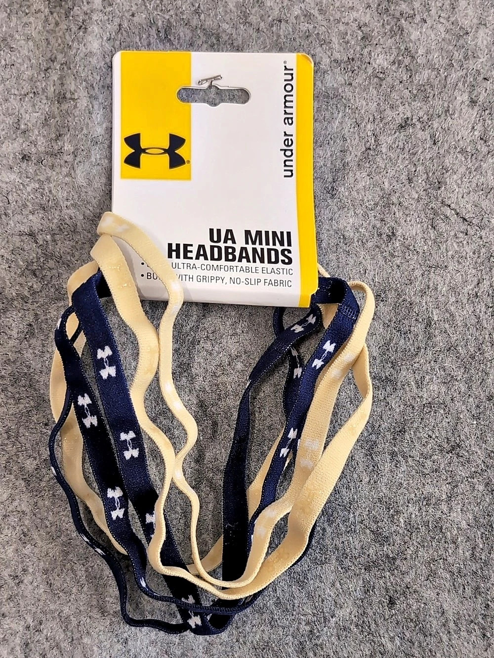 Under Armour UA Mini Headbands Athletic Headbands in Blue & Beige NWT